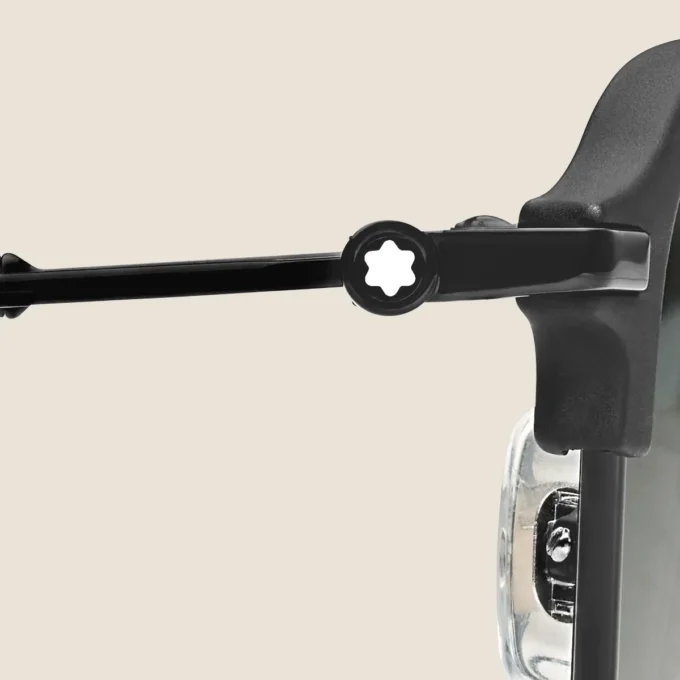 Ochelari de soare dreptunghiulari cu ramă metalică neagră