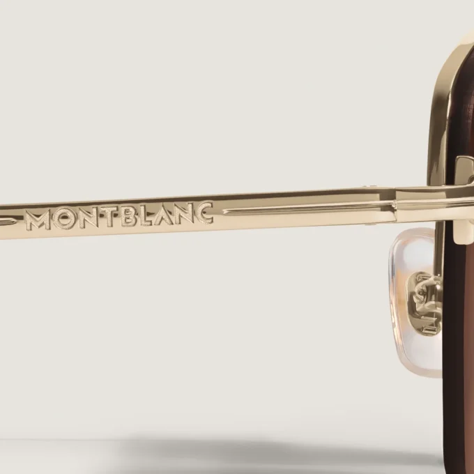 Ochelari de soare ovali cu ramă metalică aurie