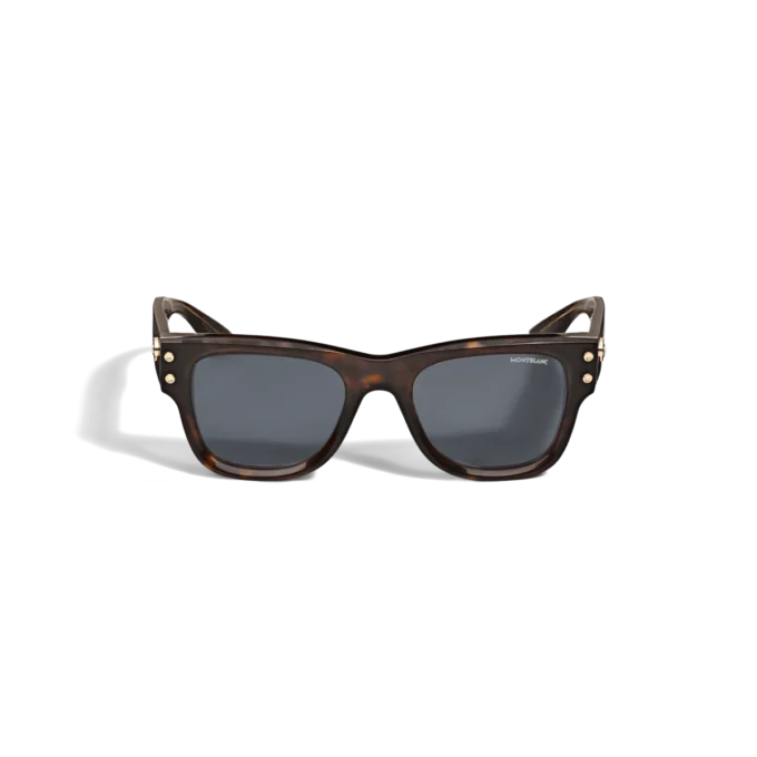 Ochelari de soare pătrați cu ramă din acetat de culoare havana