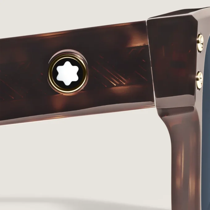 Ochelari de soare pătrați cu ramă din acetat de culoare havana