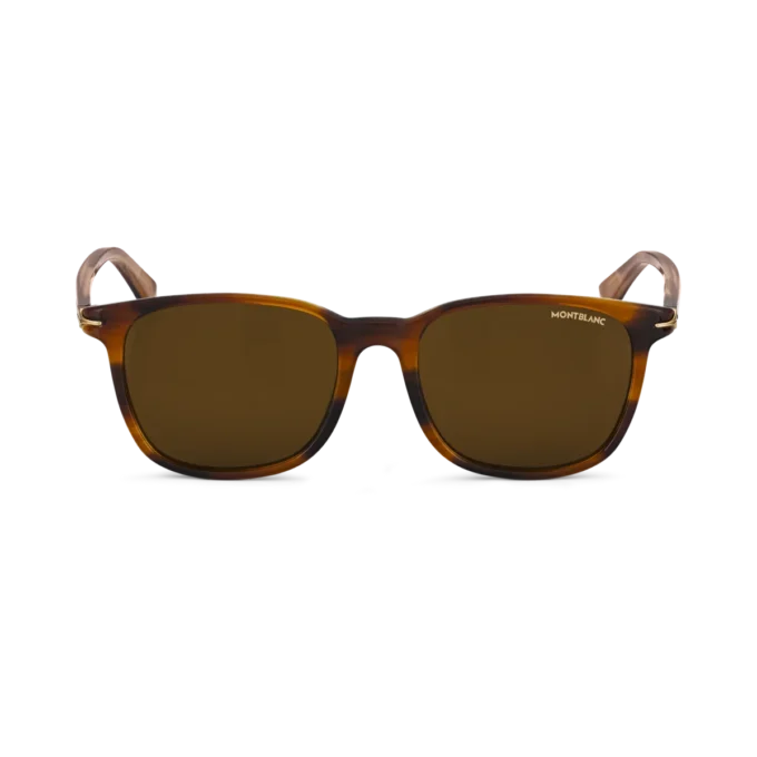 Ochelari de soare pătrați cu ramă din acetat de culoare maro