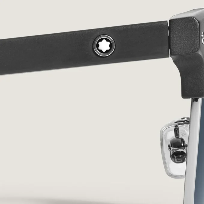 Ochelari de soare pătrați cu ramă din acetat de culoare neagră