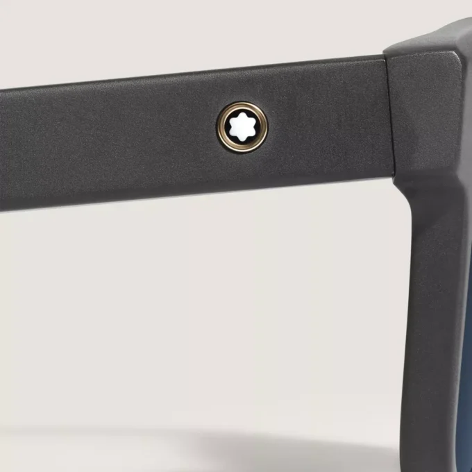 Ochelari de soare pătrați cu ramă din acetat de culoare neagră