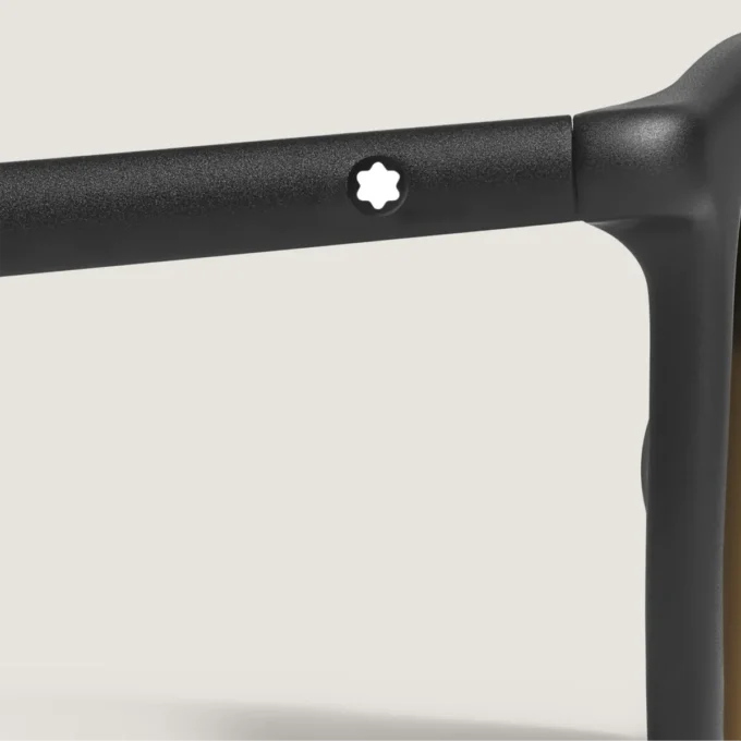 Ochelari de soare pătrați cu ramă din acetat de culoare neagră