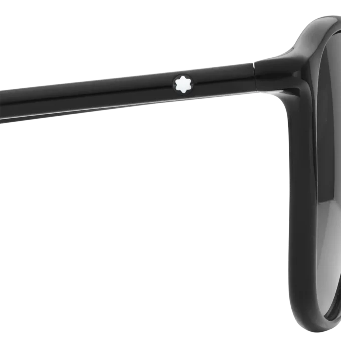 Ochelari de soare pătrați cu ramă din acetat de culoare neagră