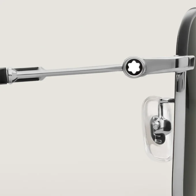 Ochelari de soare pătrați cu ramă metalică argintie