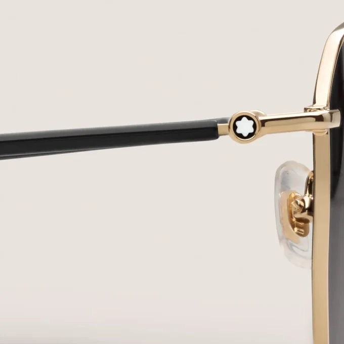 Ochelari de soare pătrați cu ramă metalică aurie