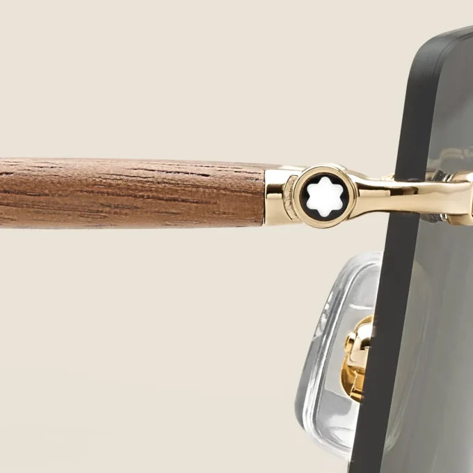 Ochelari de soare pătrați cu ramă metalică aurie