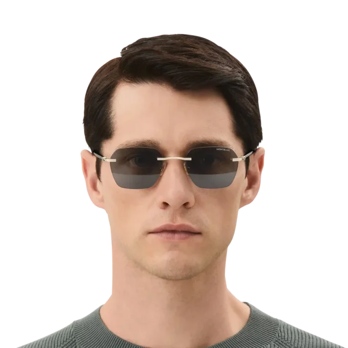 Ochelari de soare pătrați cu ramă metalică aurie