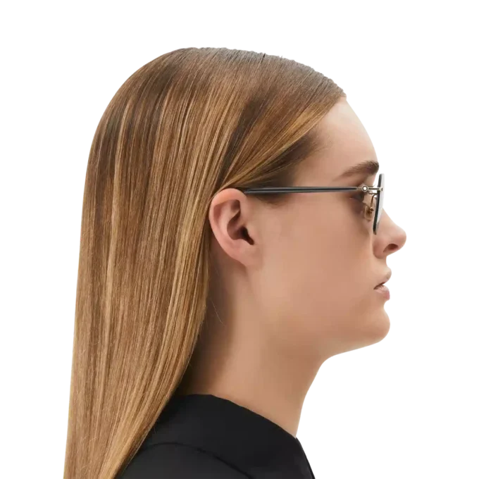 Ochelari de soare pătrați cu ramă metalică aurie