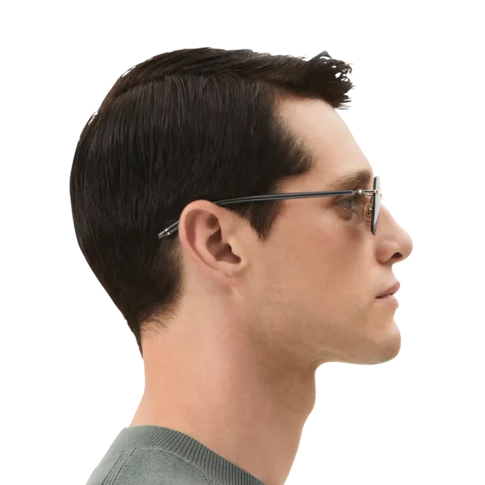 Ochelari de soare pătrați cu ramă metalică aurie