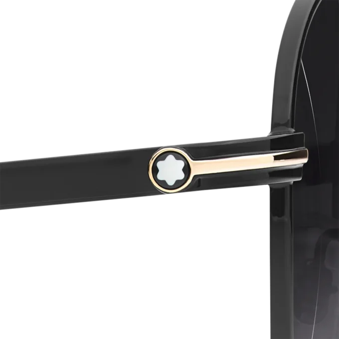 Ochelari de soare pătrați cu ramă metalică de culoare neagră