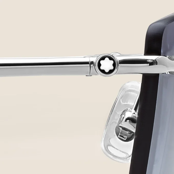 Ochelari de soare rectangulari cu ramă metalică argintie