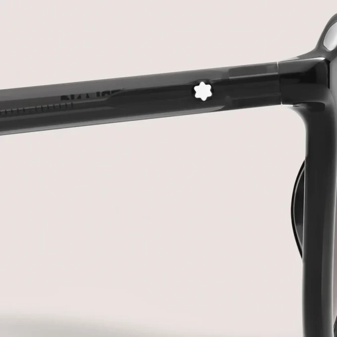 Ochelari de soare rotunzi cu ramă din acetat injectat negru