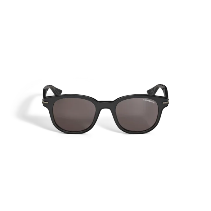 Ochelari de soare rotunzi cu ramă din acetat negru