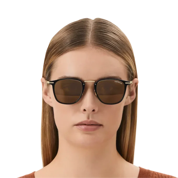 Ochelari de soare rotunzi cu ramă injectată neagră