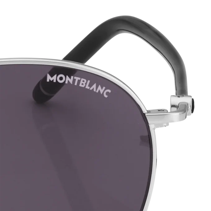 Ochelari de soare rotunzi cu ramă metalică argintie