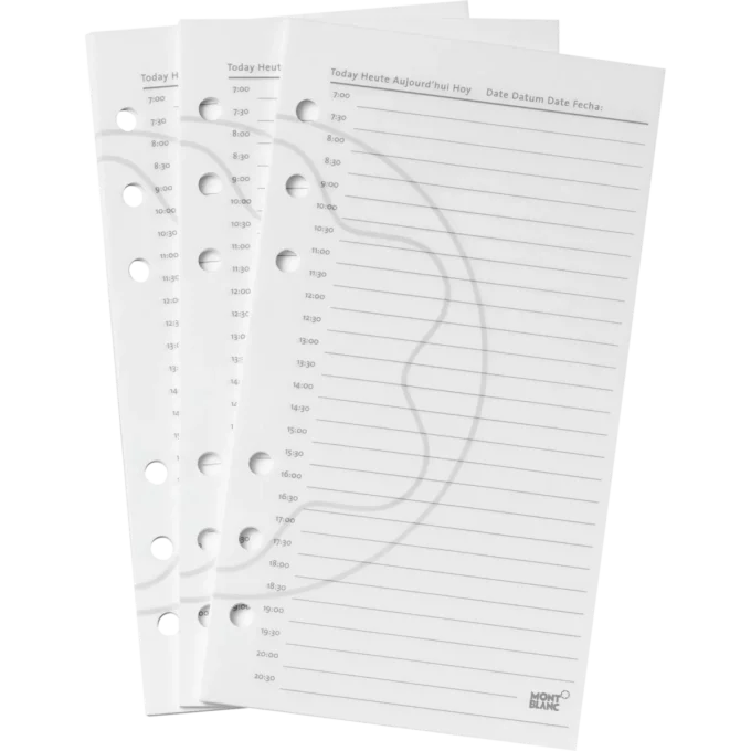 Pagini pentru planificarea zilnică, format mediu