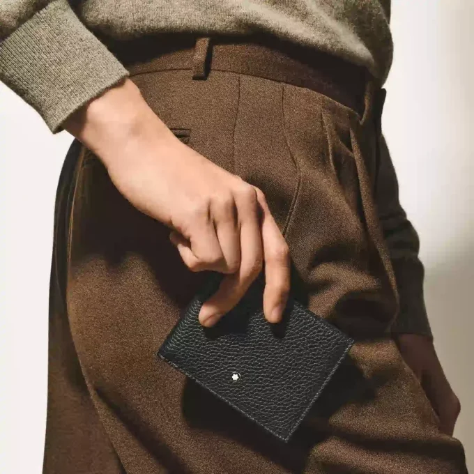 Portofel din piele încrețită 6cc