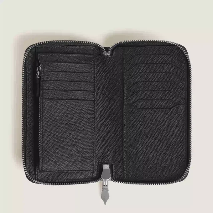 Portofel mediu Sartorial 12cc cu fermoar