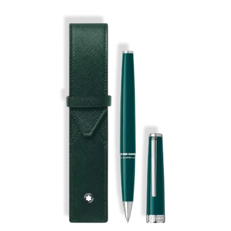 Set cu pix cu bilă PIX Deep Green și plic Montblanc 1-Pen Pouch