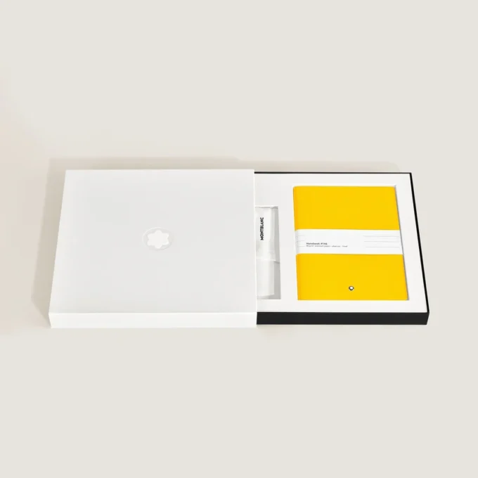 Set cu pix cu bilă PIX galben și caiet #146 galben (liniat)