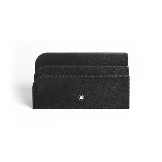 Suport pentru scrisori, piele Saffiano, negru