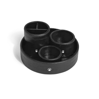 Tavă de birou mare, piele cu imprimeu croco, negru