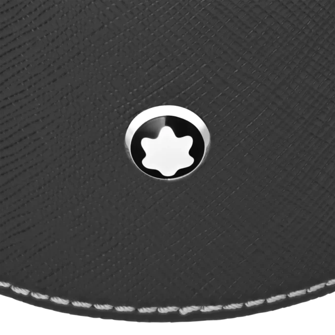 Tavă rotundă de birou din piele neagră (medie)