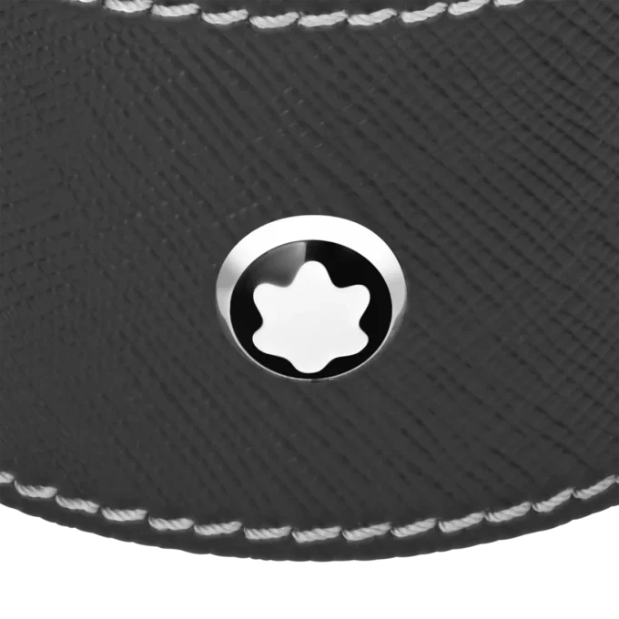 Tavă rotundă de birou din piele neagră (mică)